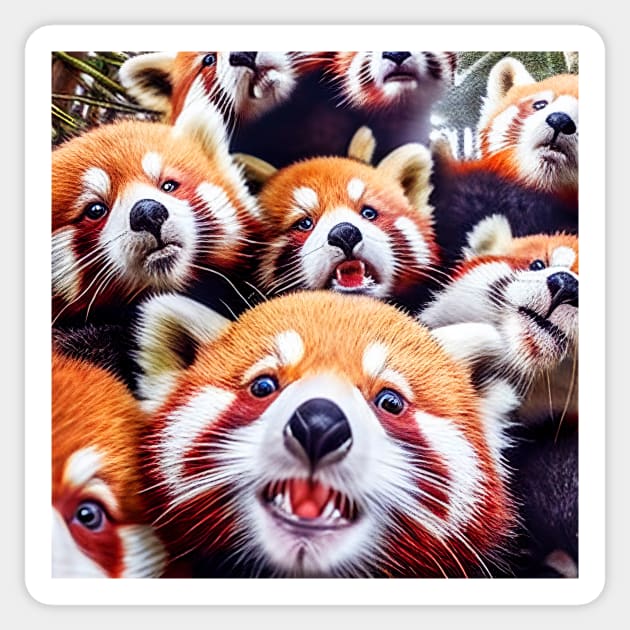 Red Panda Lesser Wild Nature Funny Happy Humor Photo Selfie Sticker by Cubebox